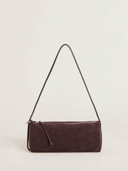 Simona Cylinder Bag - Espresso Suede