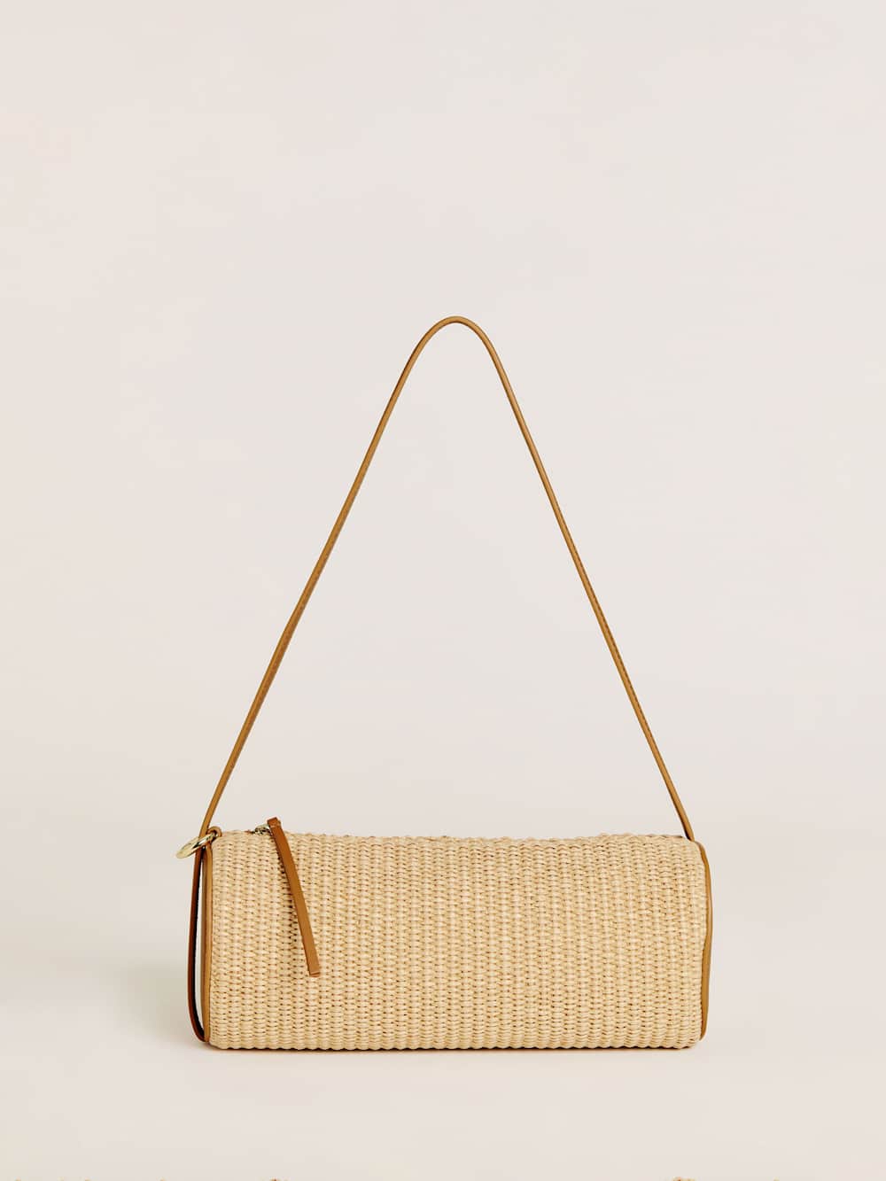 Simona Cylinder Bag - Natural Raffia
