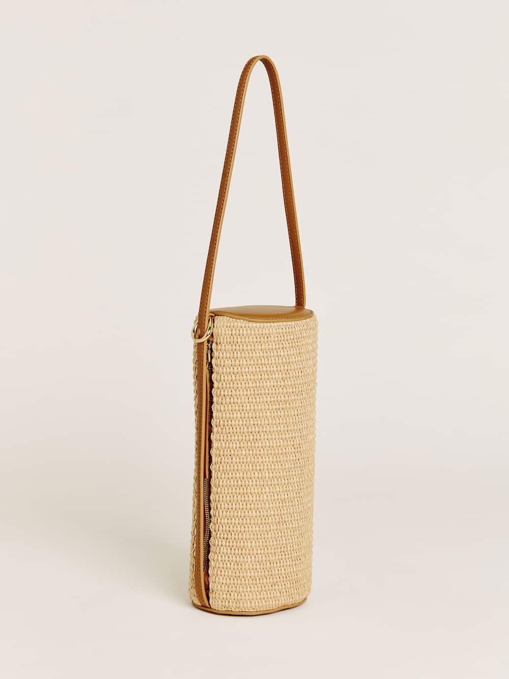 Simona Cylinder Bag - Natural Raffia