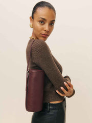 Simona Cylinder Bag - Ruby Leather