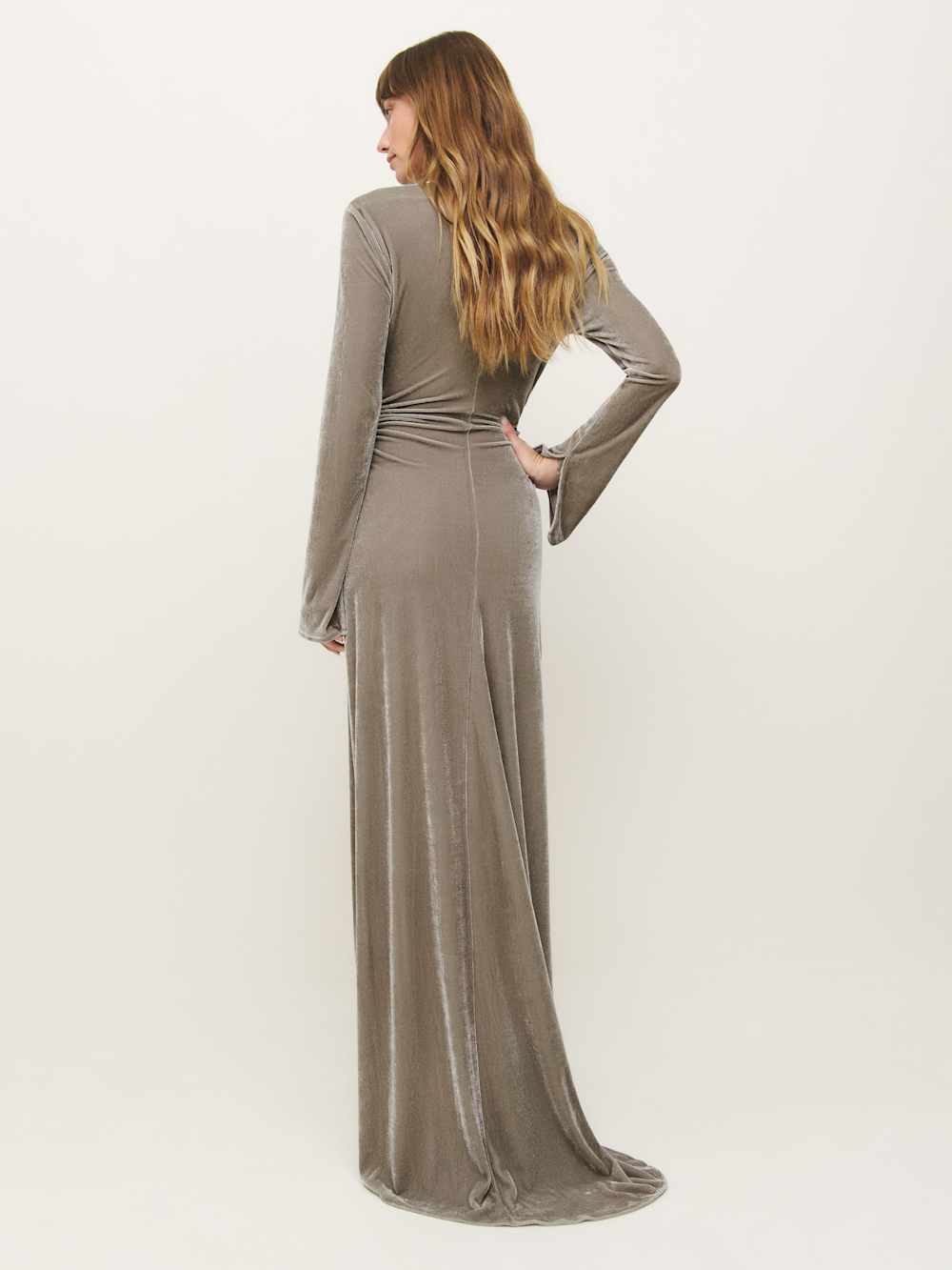 Donya Velvet Dress - Taupe