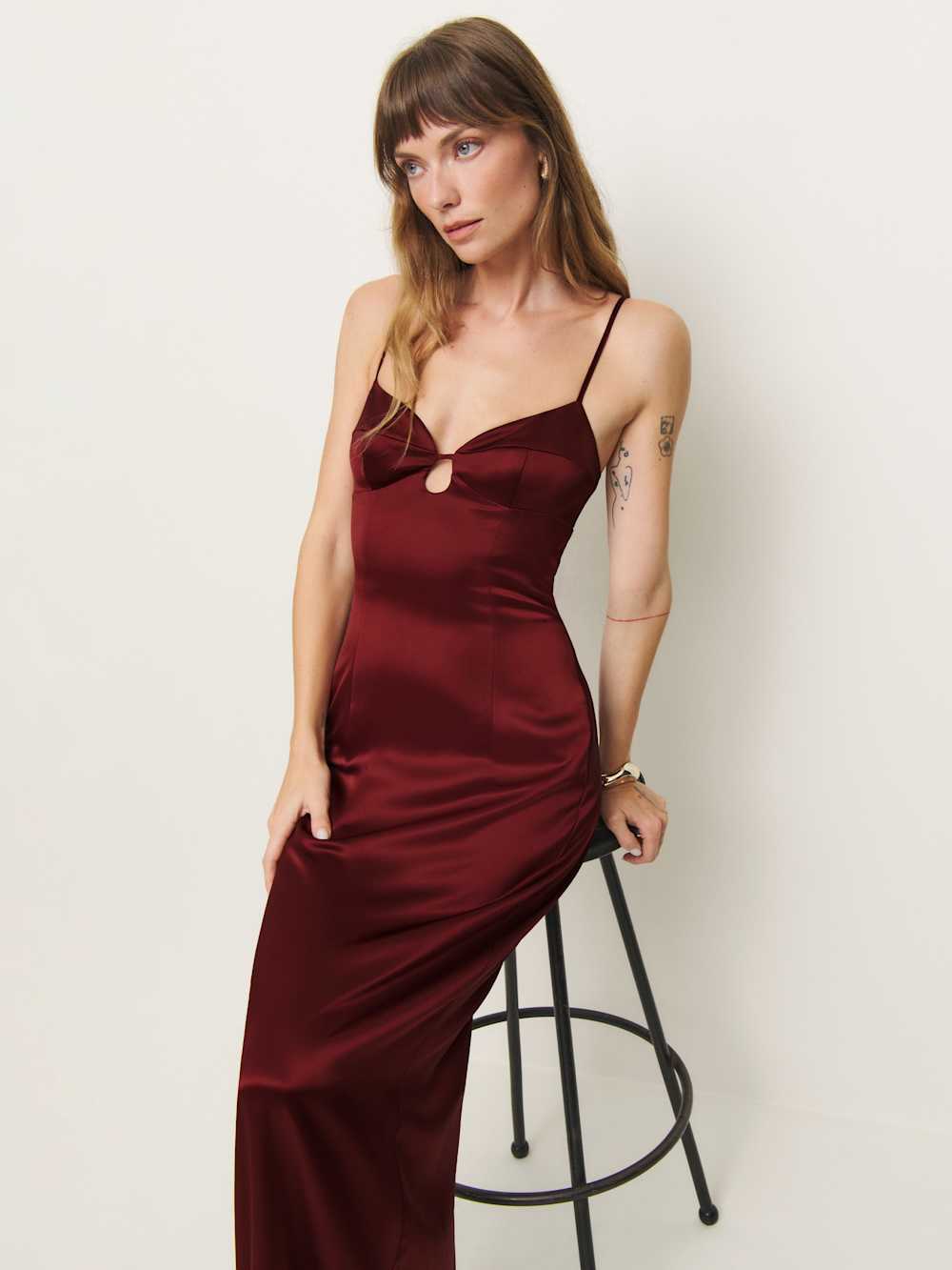 Sathia Satin Dress - Chianti