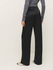Mimi Low Rise Satin Pant - Black