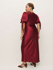 Stella Silk Dress Es - Crimson Clover