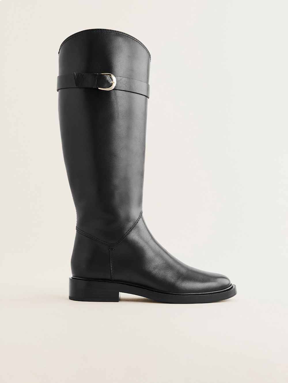 Franklin Knee Boot - Black Leather