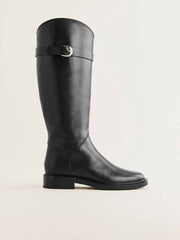 Franklin Knee Boot - Black Leather