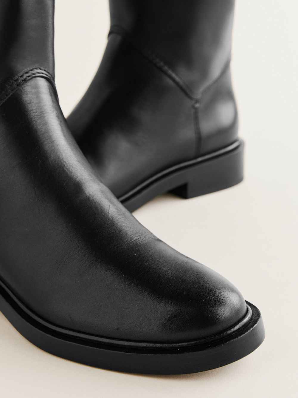 Franklin Knee Boot - Black Leather