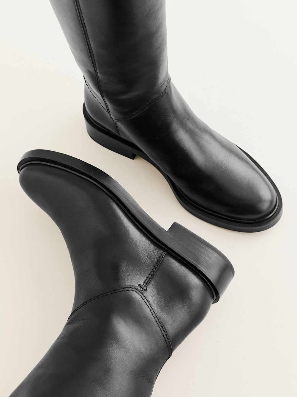 Franklin Knee Boot - Black Leather