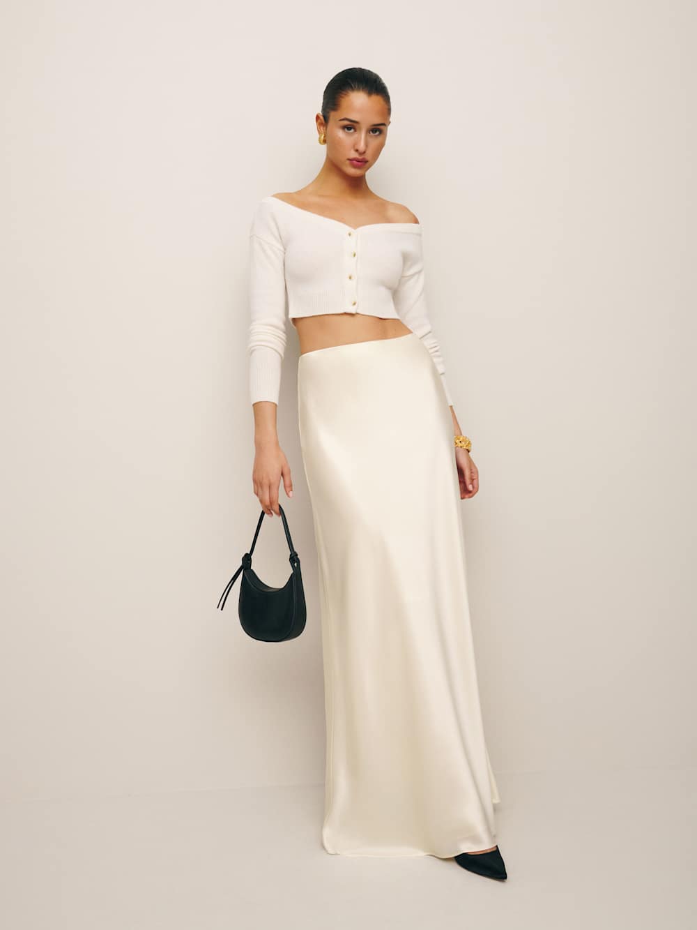 Petites Bella Satin Skirt - Fior Di Latte