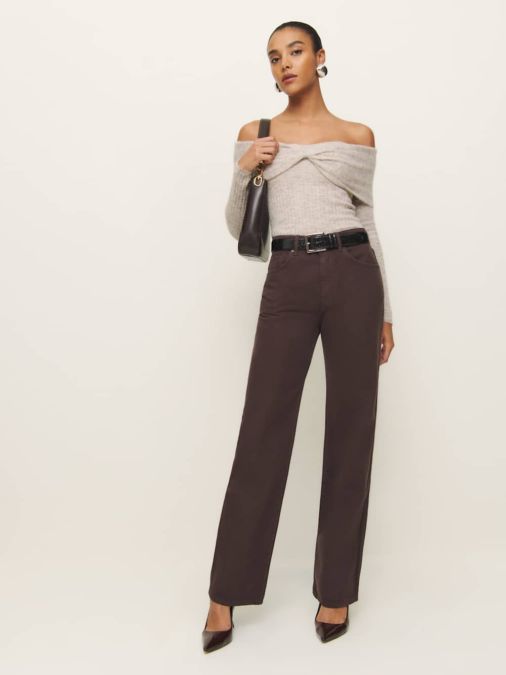 Florie Twist Front Sweater - Barley