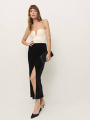Minara Velvet Dress - Almond Black
