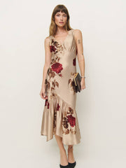 Cordia Silk Dress - Opera Border