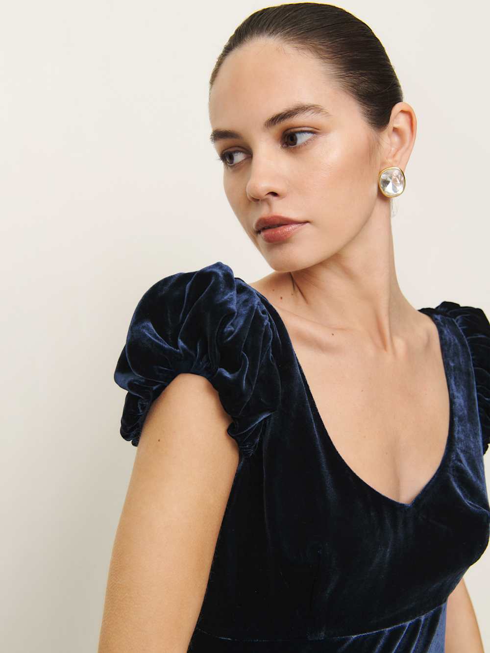 Rhia Velvet Dress - Navy