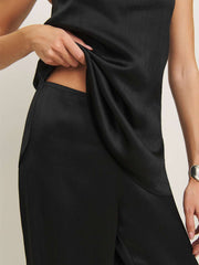 Alleia Satin Two Piece - Black Crinkle