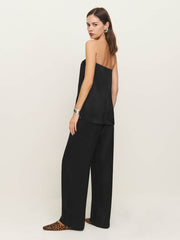 Alleia Satin Two Piece - Black Crinkle