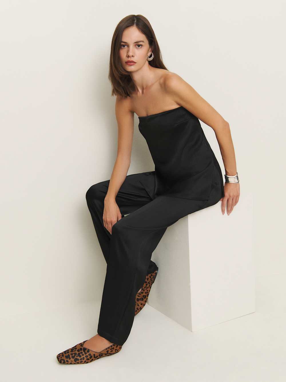 Alleia Satin Two Piece - Black Crinkle