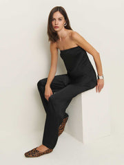 Alleia Satin Two Piece - Black Crinkle