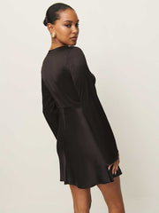 Natalina Satin Dress - Mole
