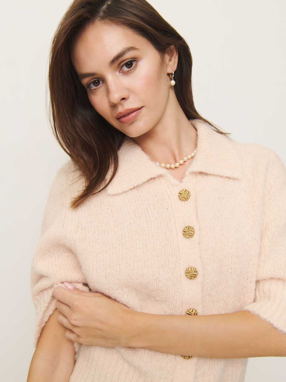 Daphne Collared Cardigan - Sorbet