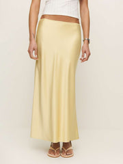 Petites Layla Satin Skirt - Blonde