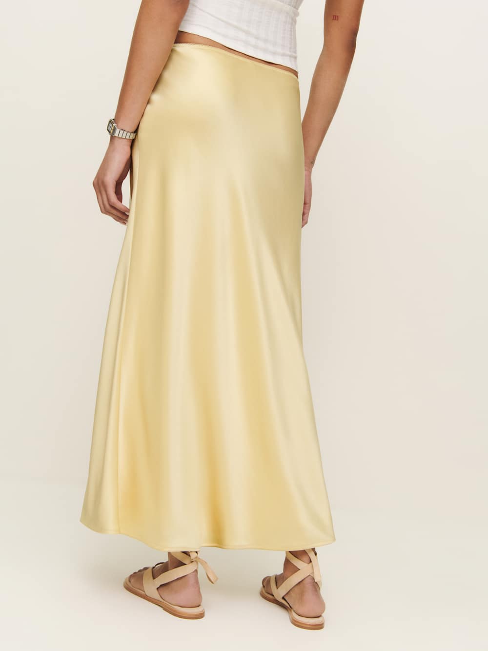 Petites Layla Satin Skirt - Blonde
