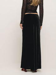 Bella Velvet Skirt - Black