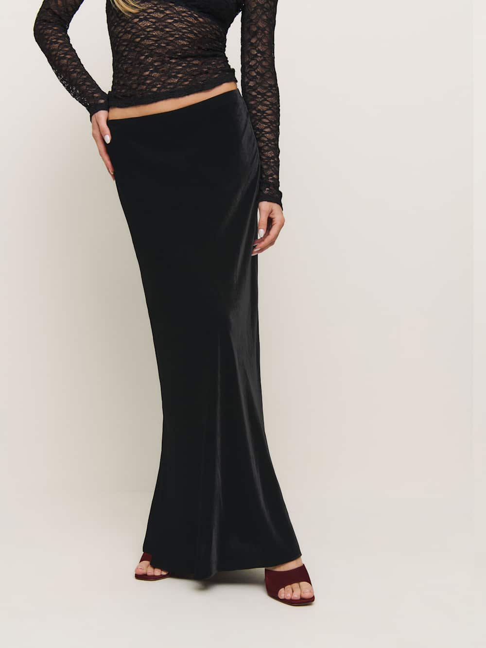 Bella Velvet Skirt - Black