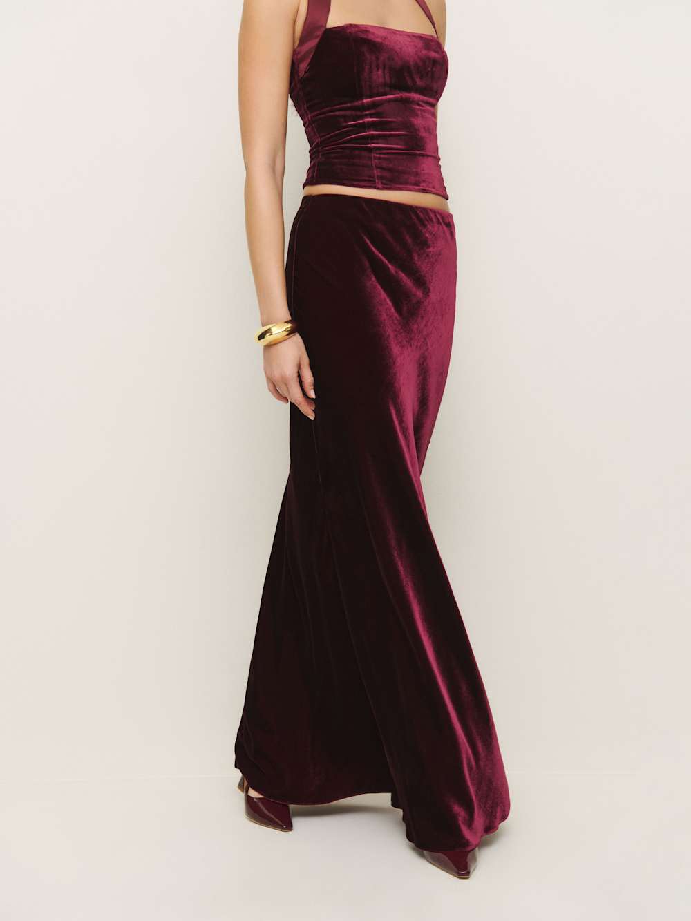 Bella Velvet Skirt - Chianti