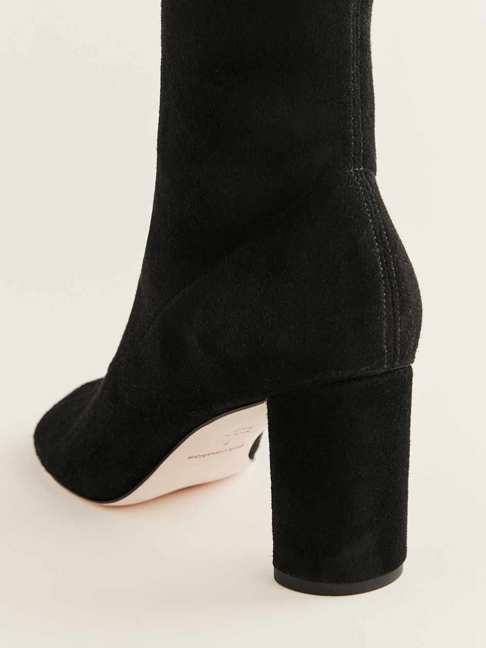 Belinda Knee High Boot - Black Stretch Suede
