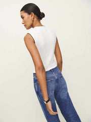 Ryland Pointelle Tank - White