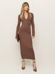 Eden Knit Dress Set - Coffee