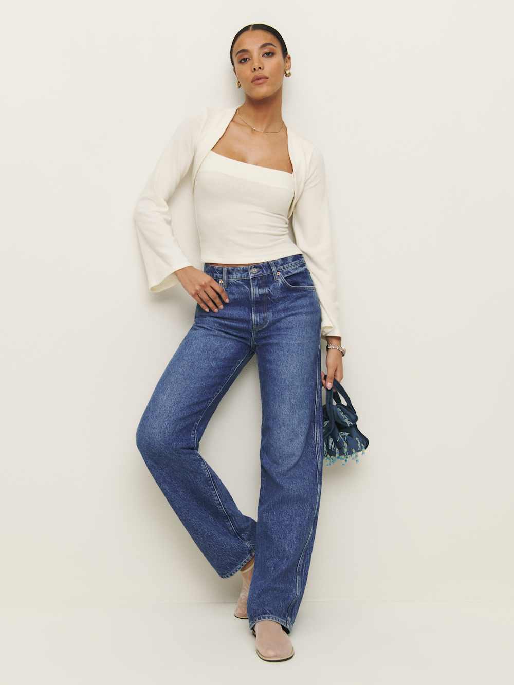 Chloe Knit Shrug Set - Fior Di Latte