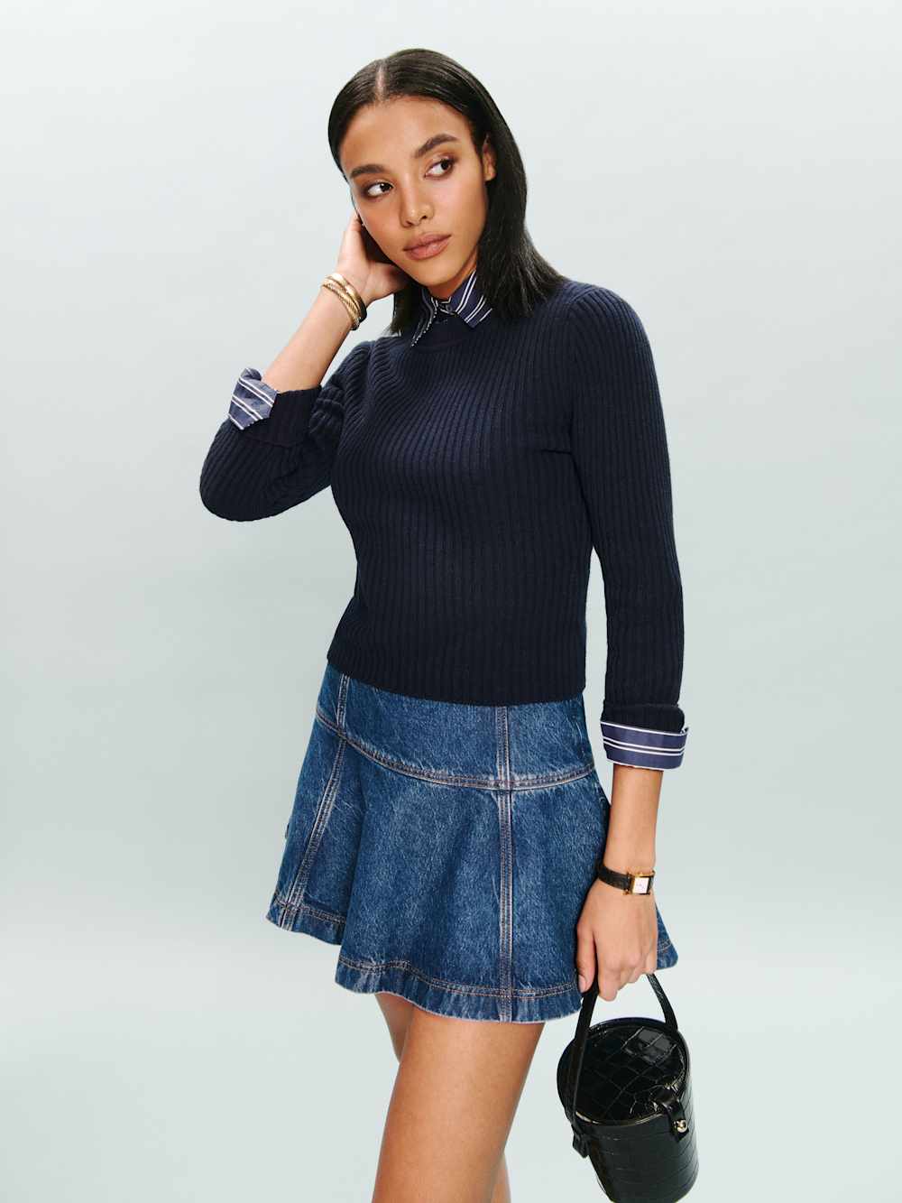 Bentley Denim Mini Skirt - Cleary