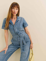 Graham Lived-in Denim Jumpsuit - Sharpe