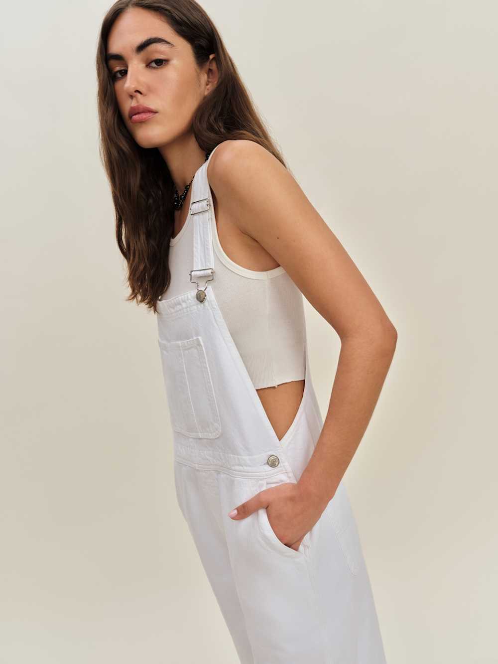 Arlo Denim Overalls - Optic White