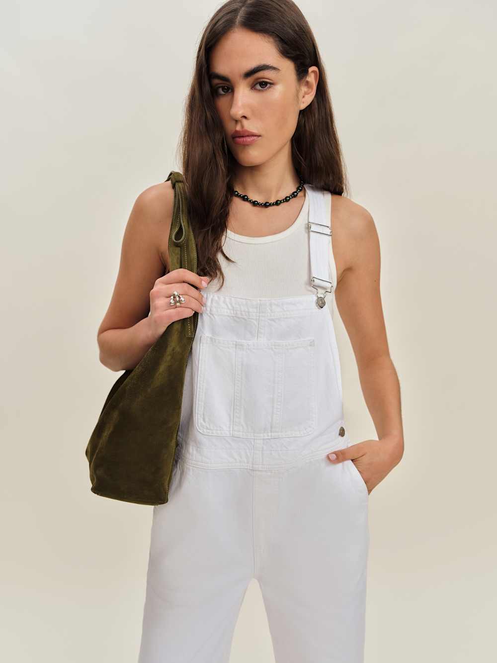 Arlo Denim Overalls - Optic White