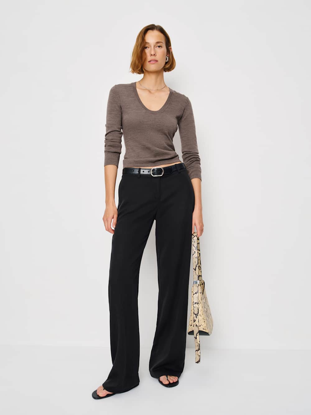 Benji Regenerative Merino Scoop Neck - Cocoa