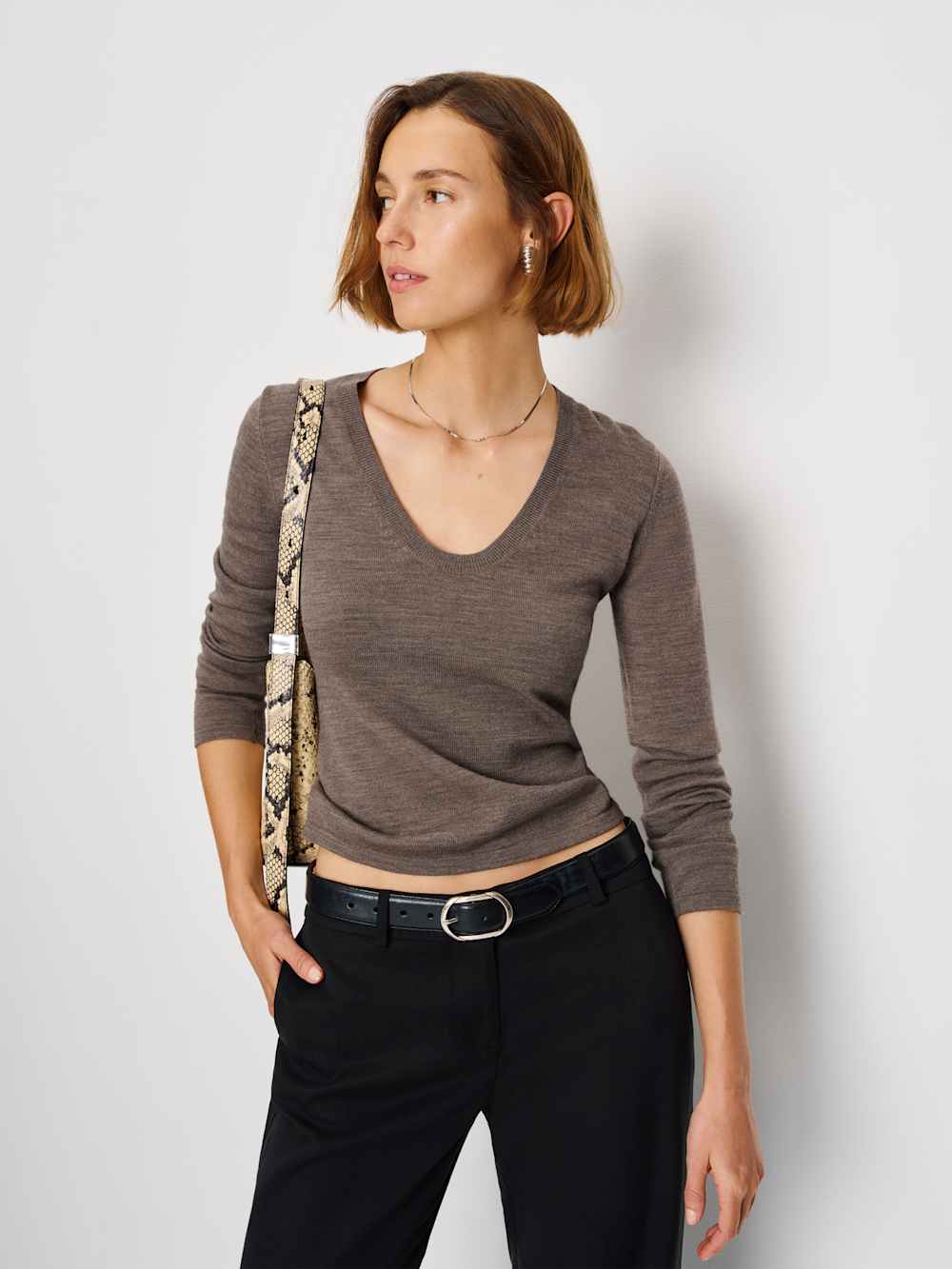 Benji Regenerative Merino Scoop Neck - Cocoa