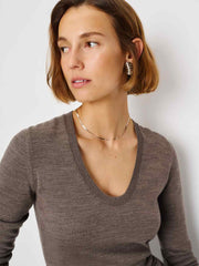 Benji Regenerative Merino Scoop Neck - Cocoa