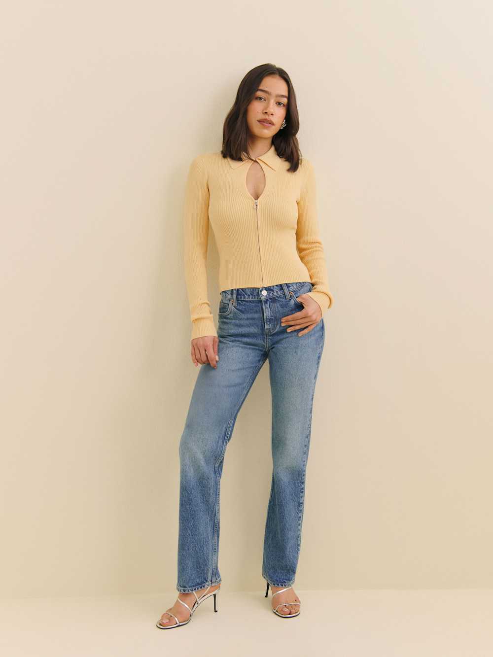 Hastings Cotton Sweater Zip - Parmesan