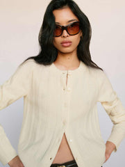 Hannah Crew Cardigan - Lemon Icing