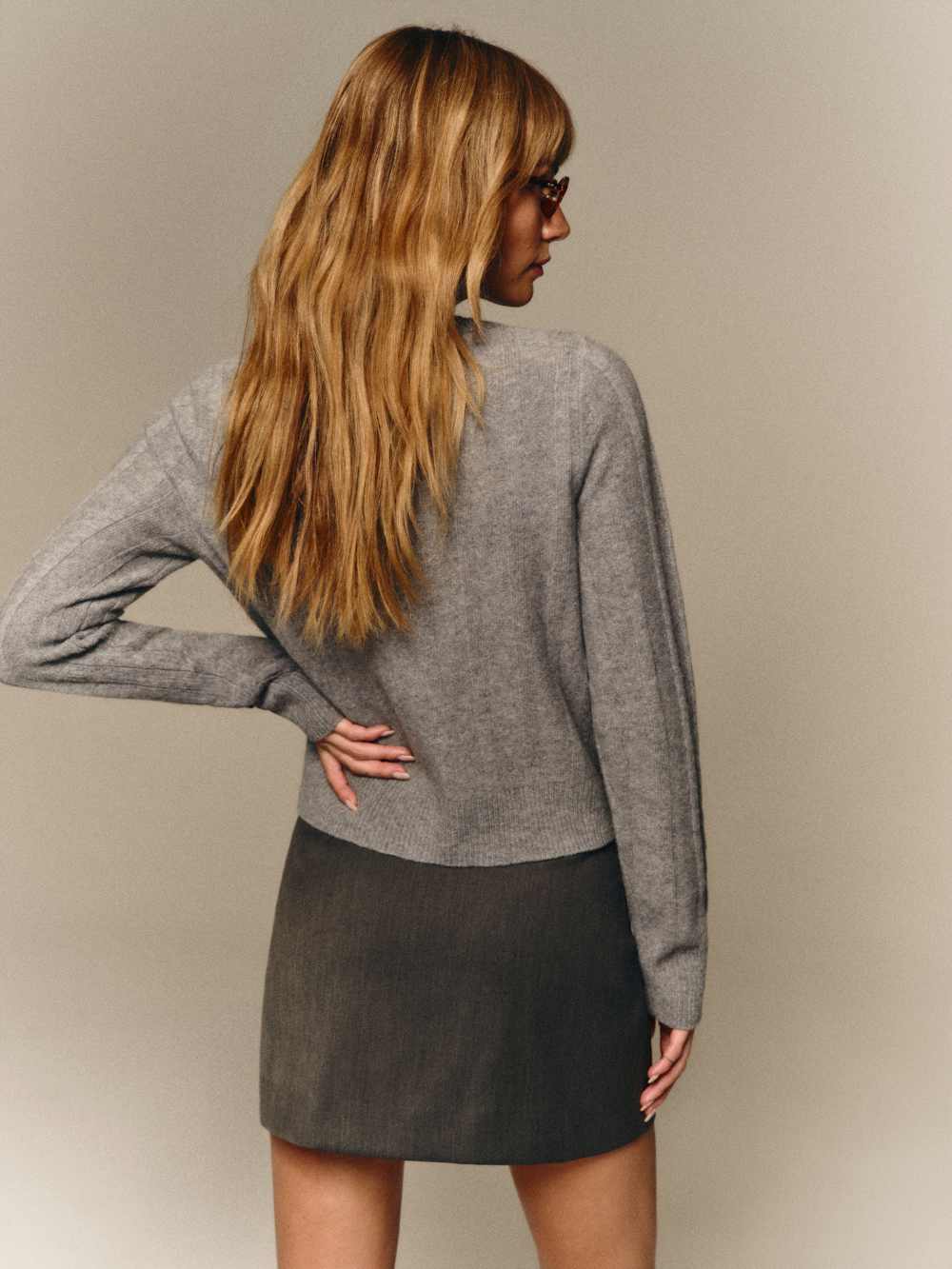 Hannah Crew Cardigan - Slate