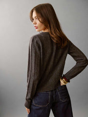 Hannah Crew Cardigan - Espresso