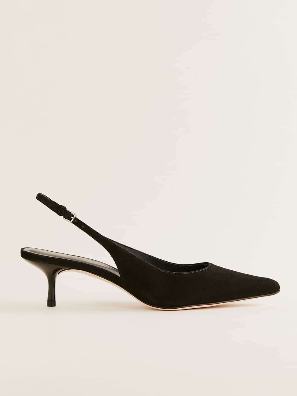 Wrenley Heeled Slingback - Black Suede
