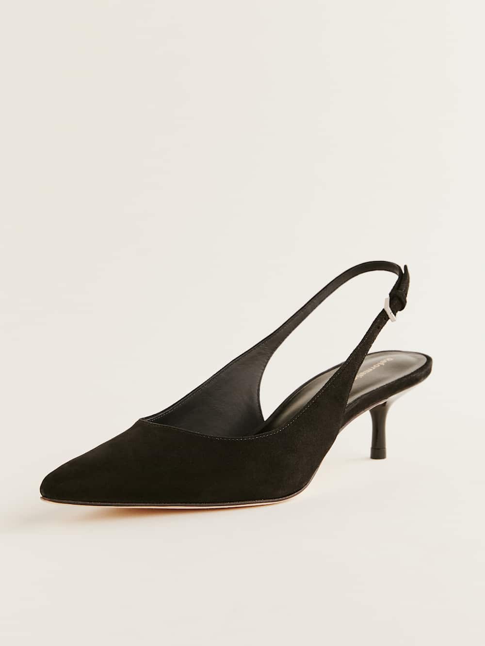 Wrenley Heeled Slingback - Black Suede