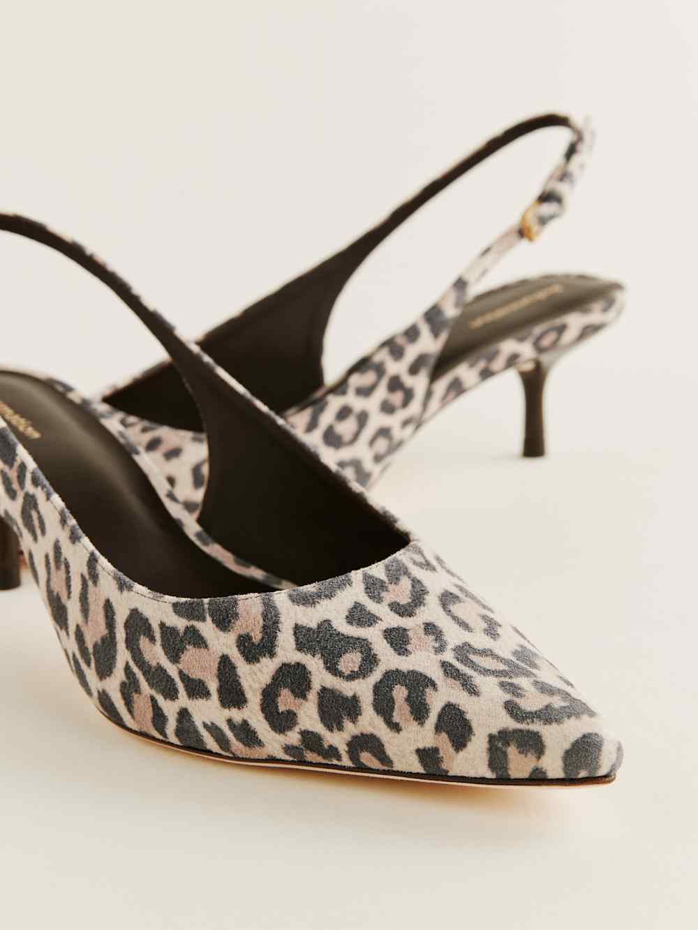 Wrenley Heeled Slingback - Leopard Suede