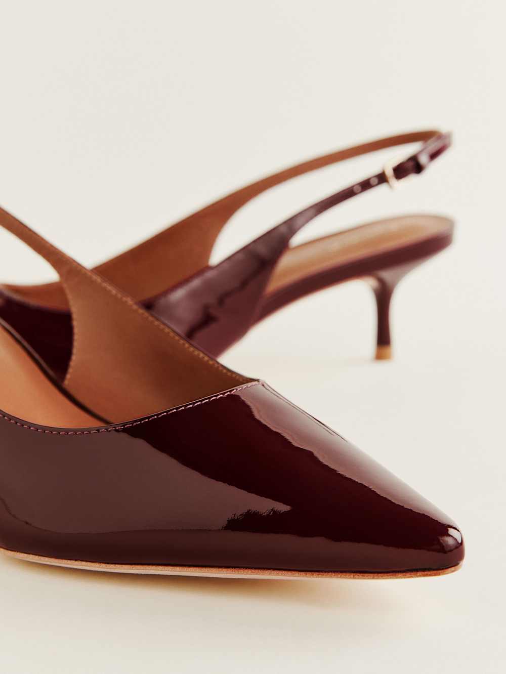 Wrenley Heeled Slingback - Wine Patent