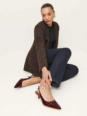 Wrenley Heeled Slingback - Wine Patent