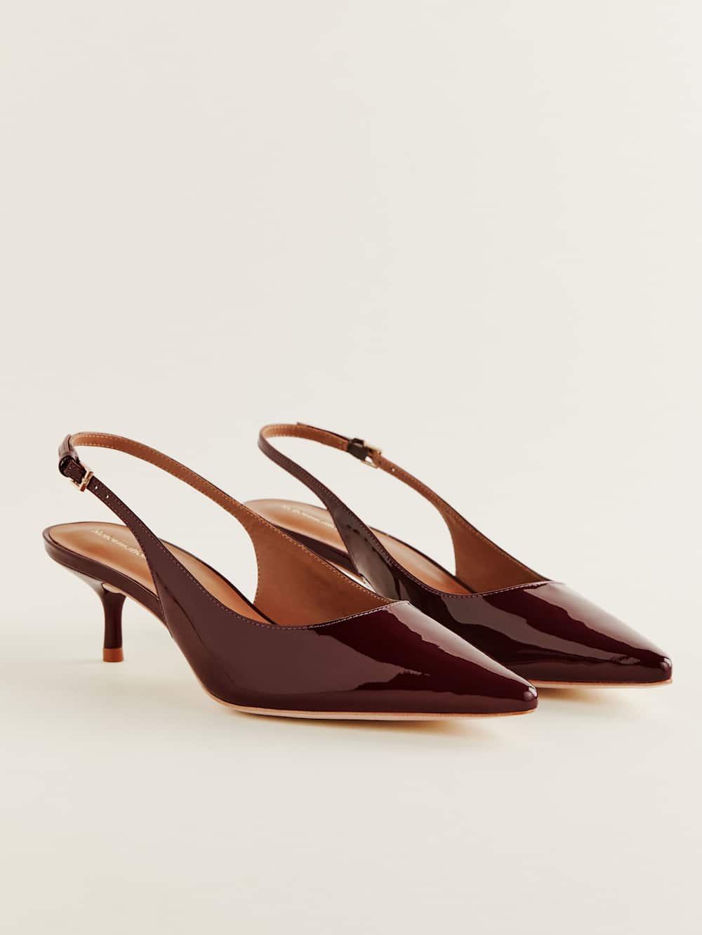 Wrenley Heeled Slingback - Wine Patent