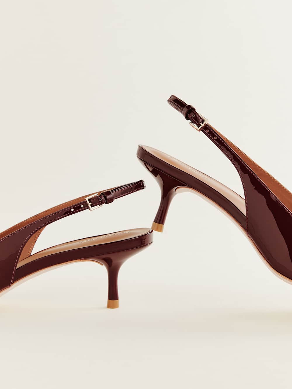 Wrenley Heeled Slingback - Wine Patent
